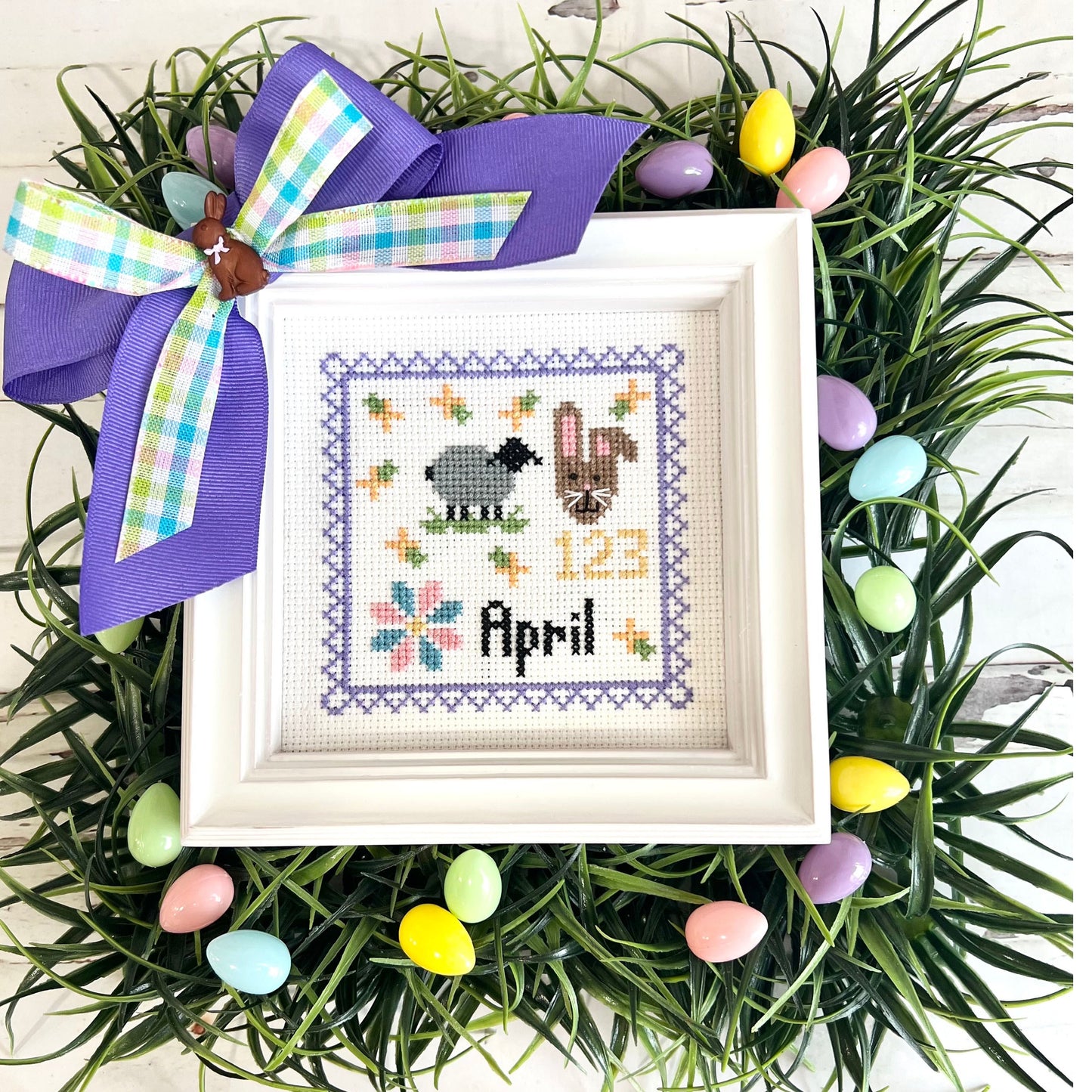 April Monthly Postage Stamp Cross Stitch Chart