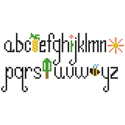 August Monthly Alphabet Cross Stitch Chart