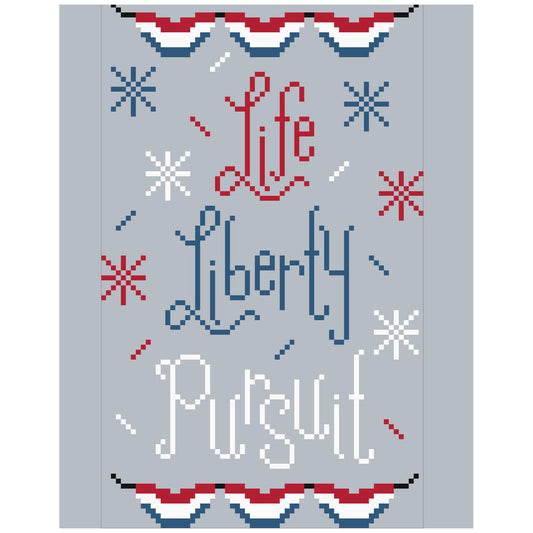 Life Liberty Pursuit Cross Stitch Chart