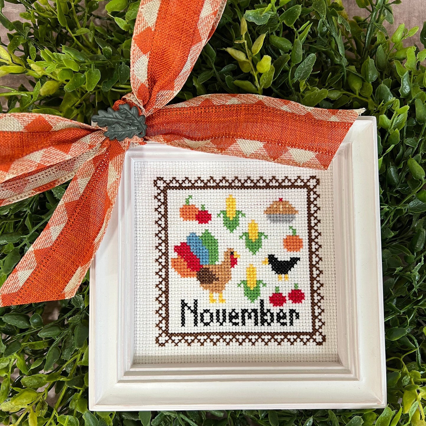 November Monthly Postage Stamp Cross Stitch Chart