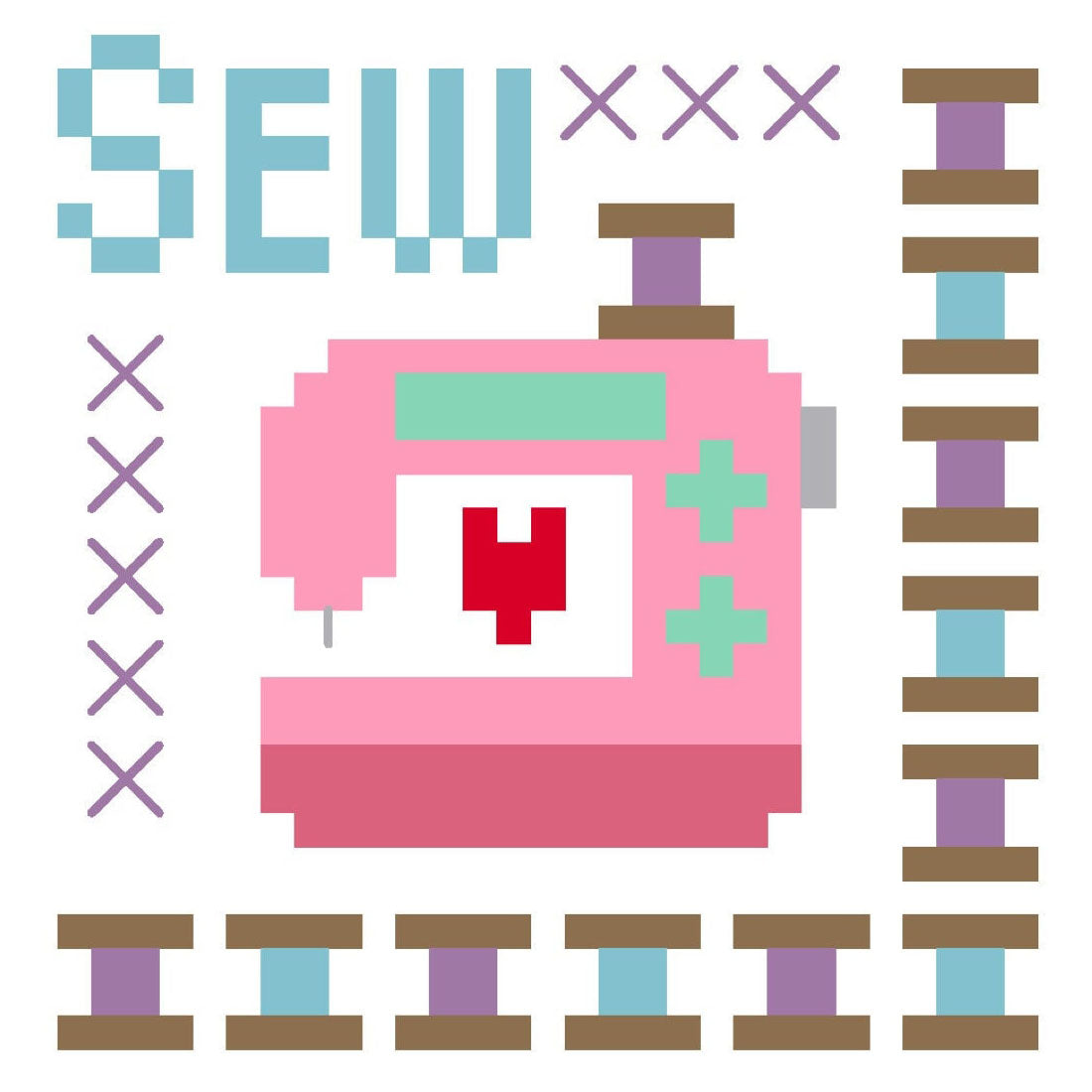 Sewing Machine Day Cross Stitch Chart